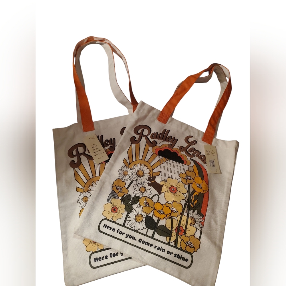 🌸Set Of 2 NWT Radley London Canvas Tote Bags